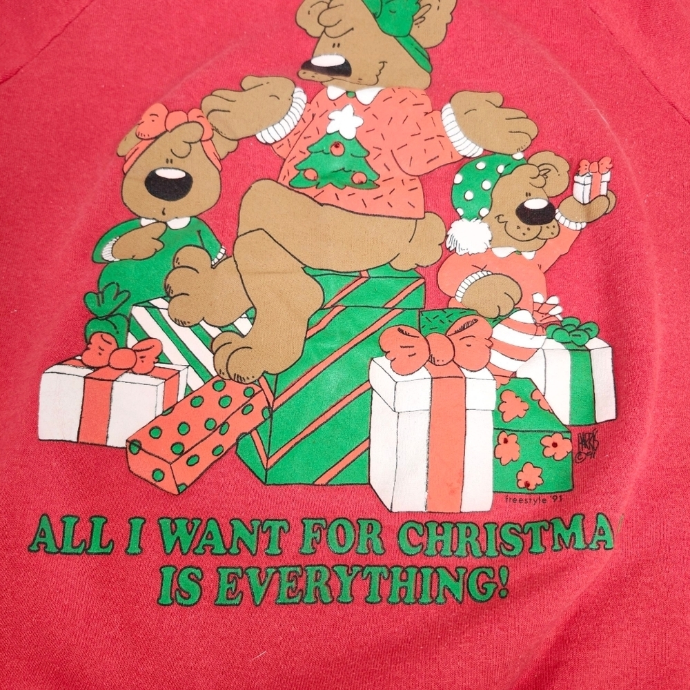 Vintage Christmas Sweater- All i Want For Christmas Is Everything - Picture 8 of 9